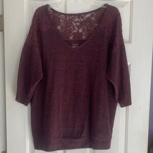 Torrid Deep Purple 3/4 sleeve super soft plush Top 1